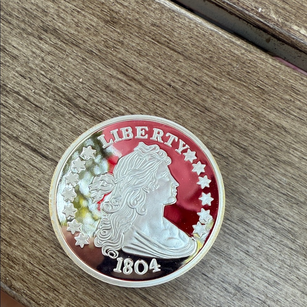 Silver and Red Liberty Coin 1804